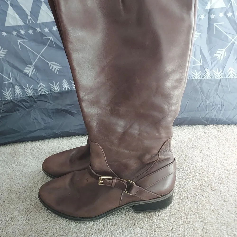 Lauren Ralph Lauren Brown Riding Knee High Boots